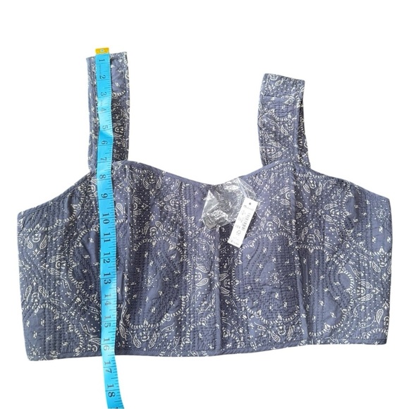 New ▶️ Madewell ◀️ Quilted Sweetheart Crop Top Western Bohemian 14 - Picture 6 of 13